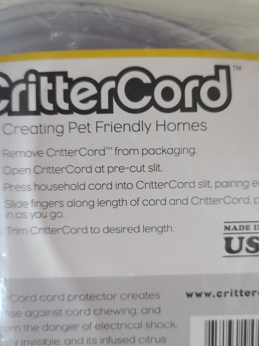 Cord Protector 10 ft Clear Pet Critter Cord Chew Deterrent (A1) - Picture 6 of 9